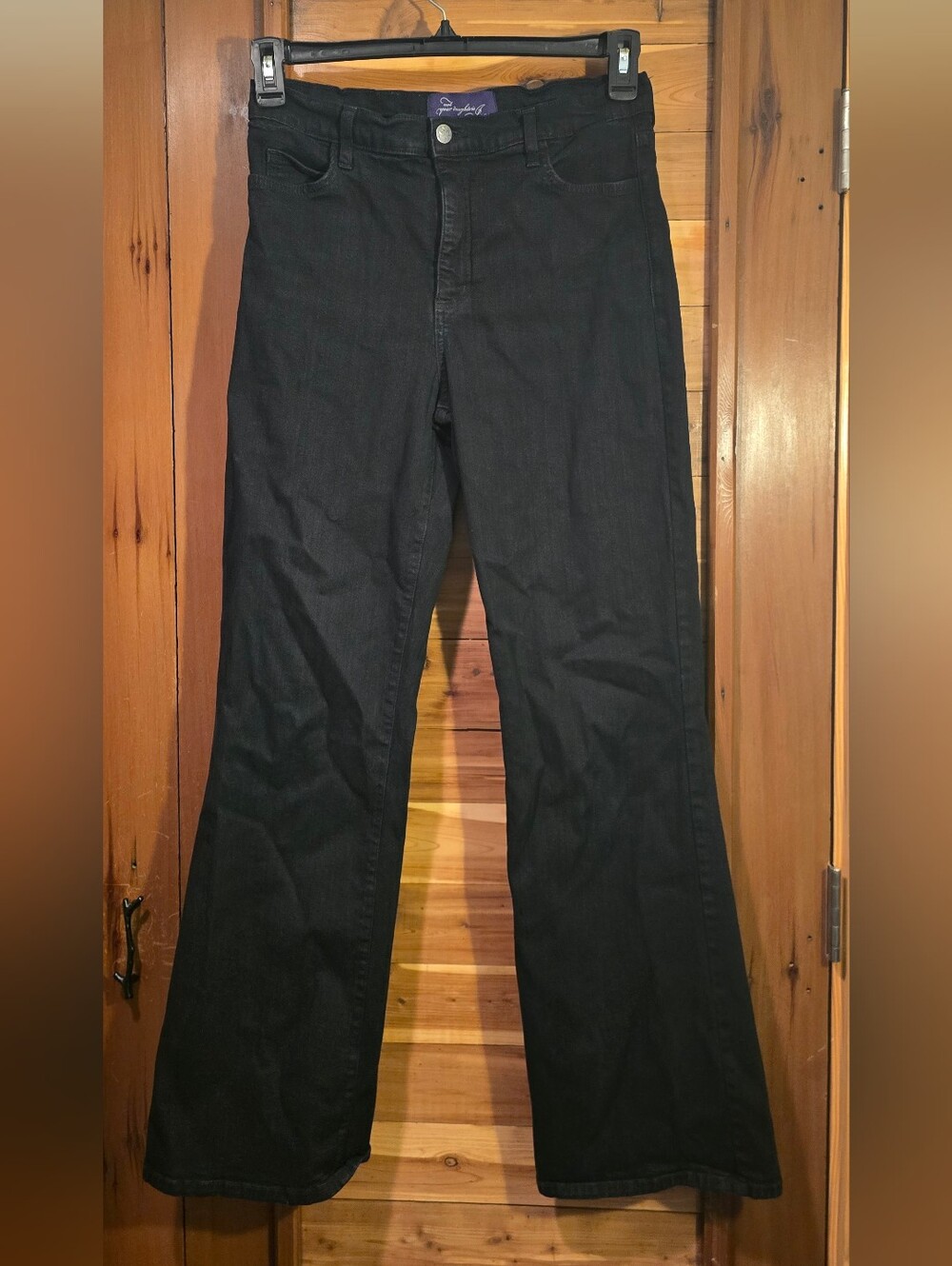 NYDJ Black High-Rise Wide-Leg Jeans